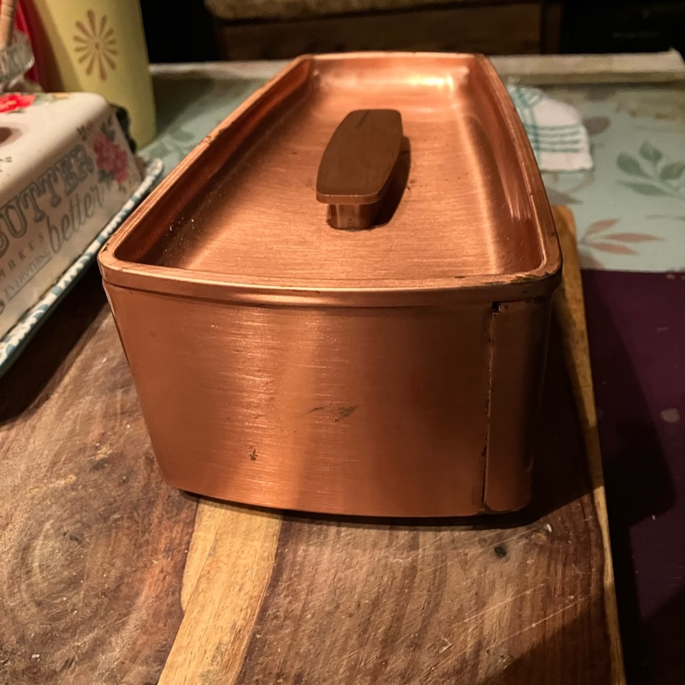 Vintage Lincoln Beautyware Kitchen Tea Canister Copper Colored